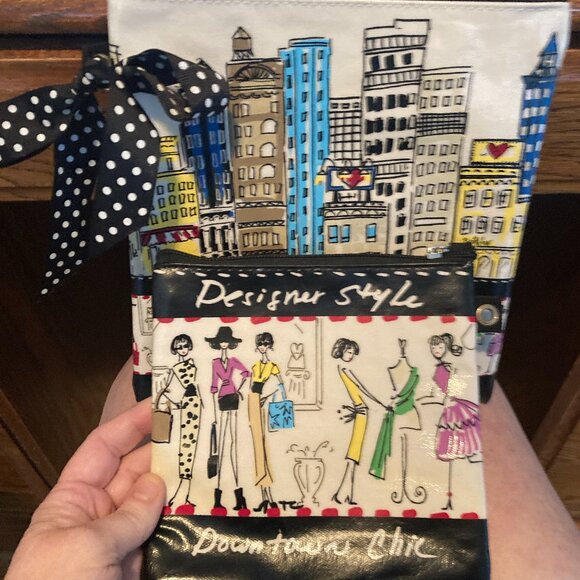 BRIGHTON  2 Piece -LG & SM Makeup Pouch Set. Coated canvas bags. VEUC. - Picture 2 of 9